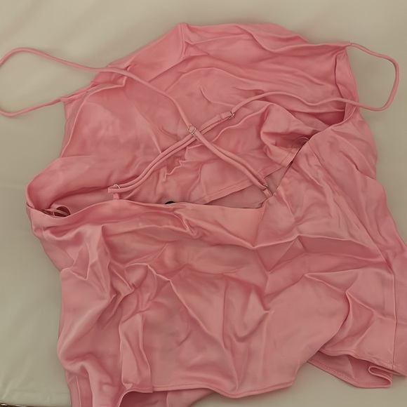 Zara Women’s Satin Spaghetti Strap Cami Tank Top New Pink Size Small - Picture 5 of 10